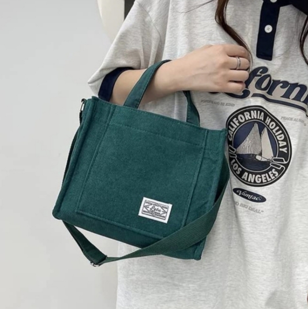 NWOT Letu Green Corduroy purse